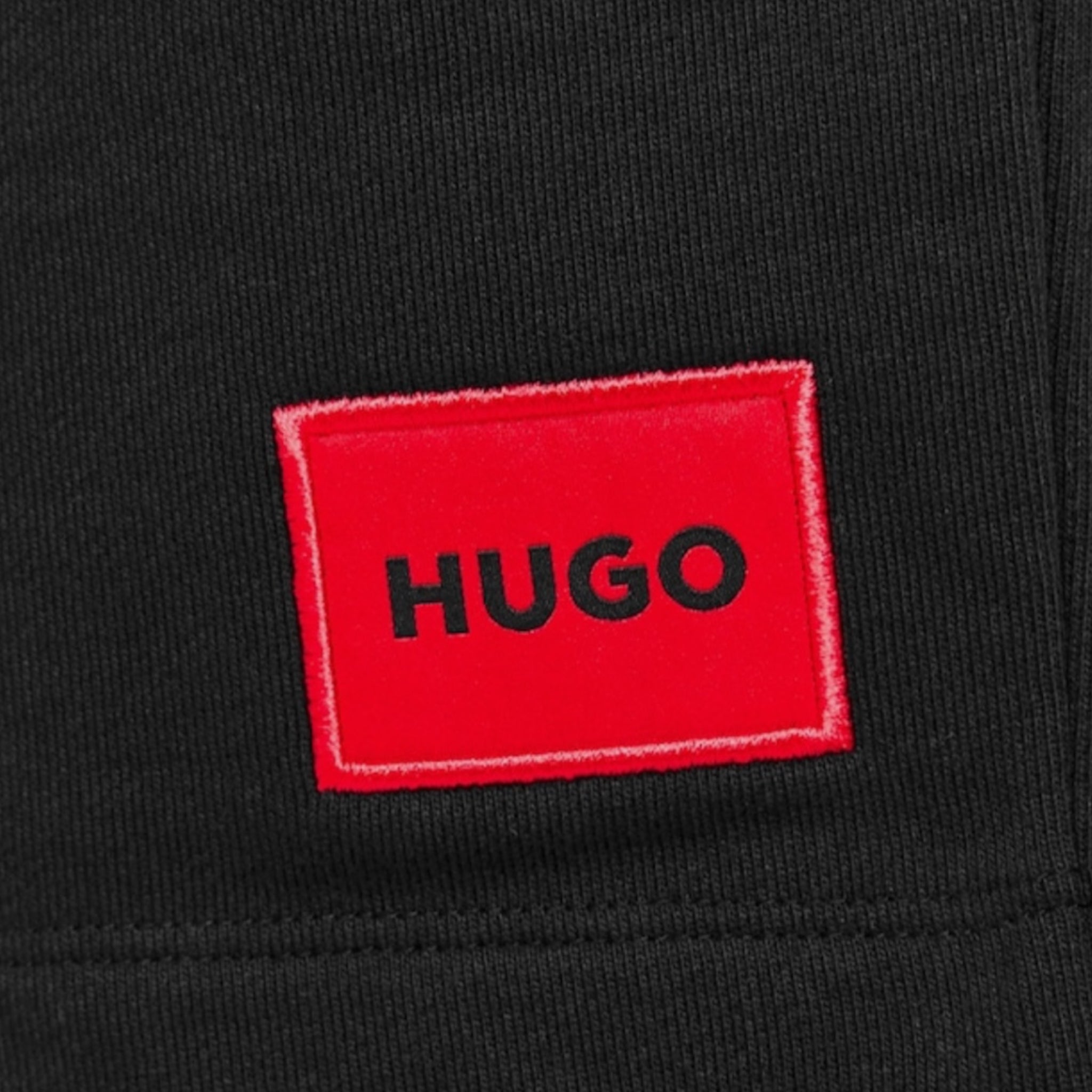 HUGO BOSS HUGO RED PATCH HOODIE - T-SHIRT & JERSEY SHORTS TRIPLE SET BLACK