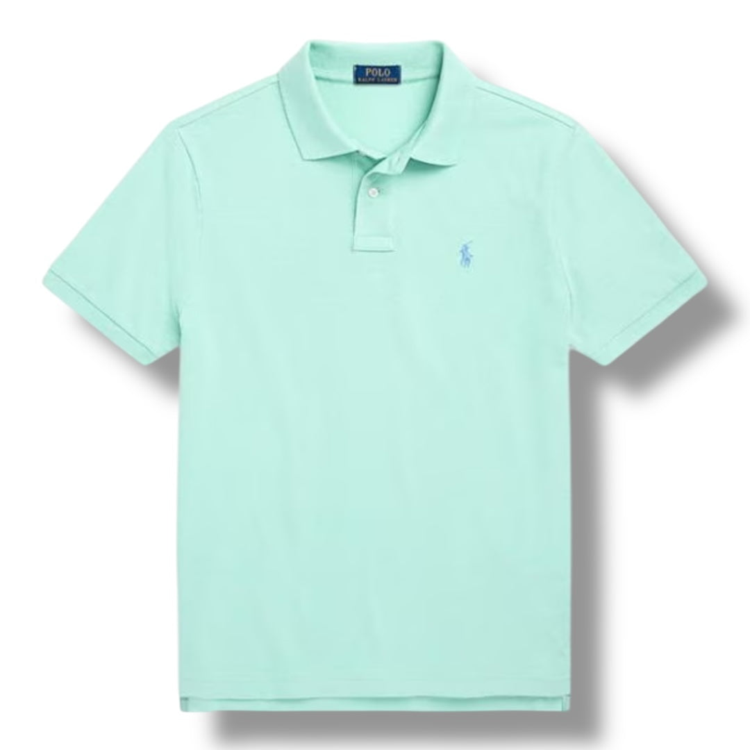 RALPH LAUREN CUSTOM FIT POLO SHIRT LIGHT GREEN