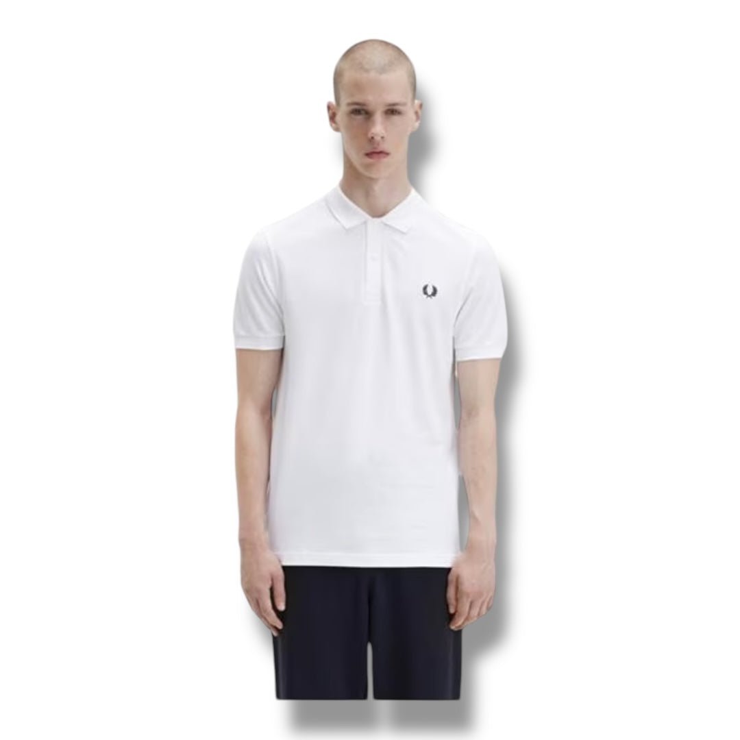 FRED PERRY PLAIN POLO SHIRT WHITE