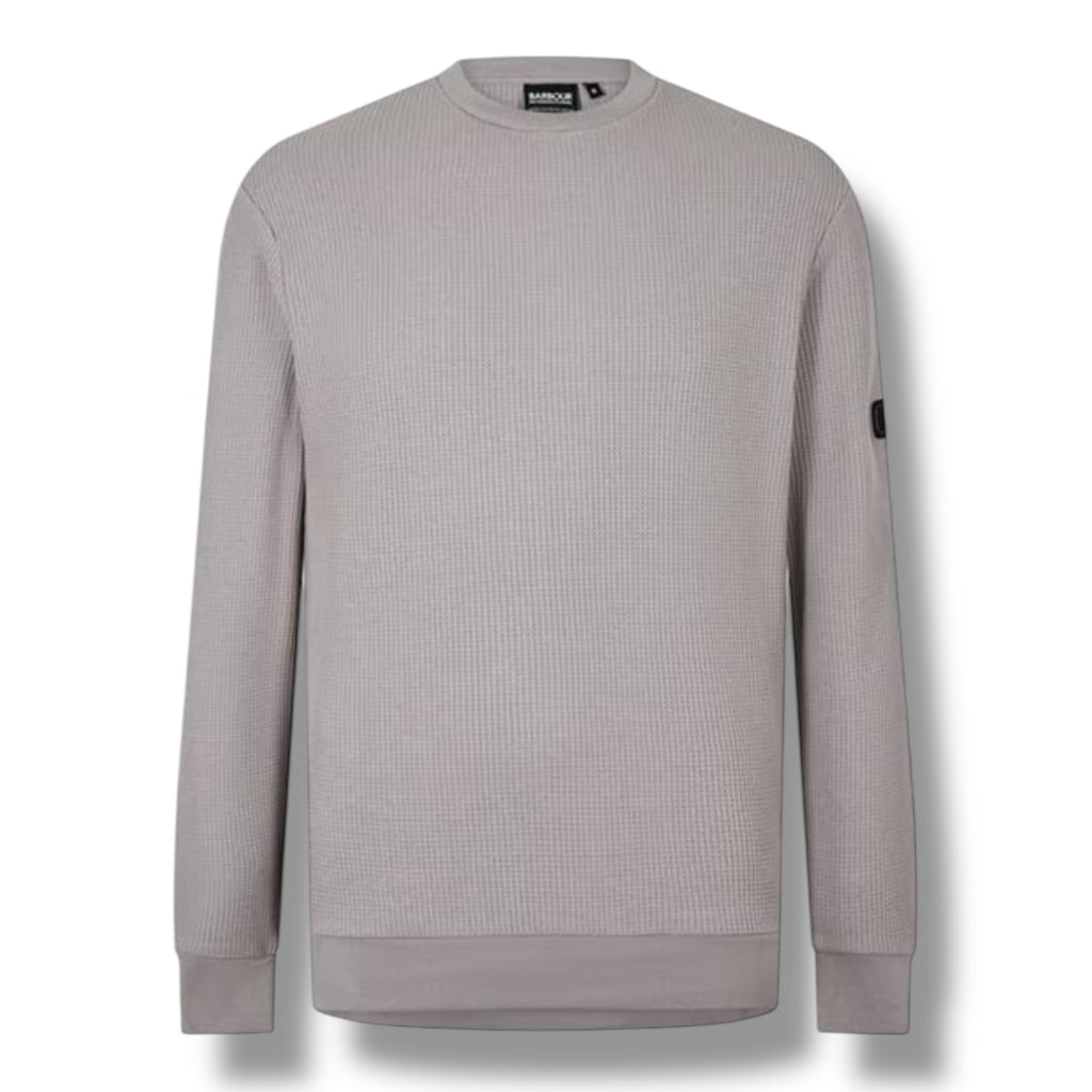 BARBOUR INTERNATIONAL WAFFLE SWEATSHIRT CONCRETE GREY