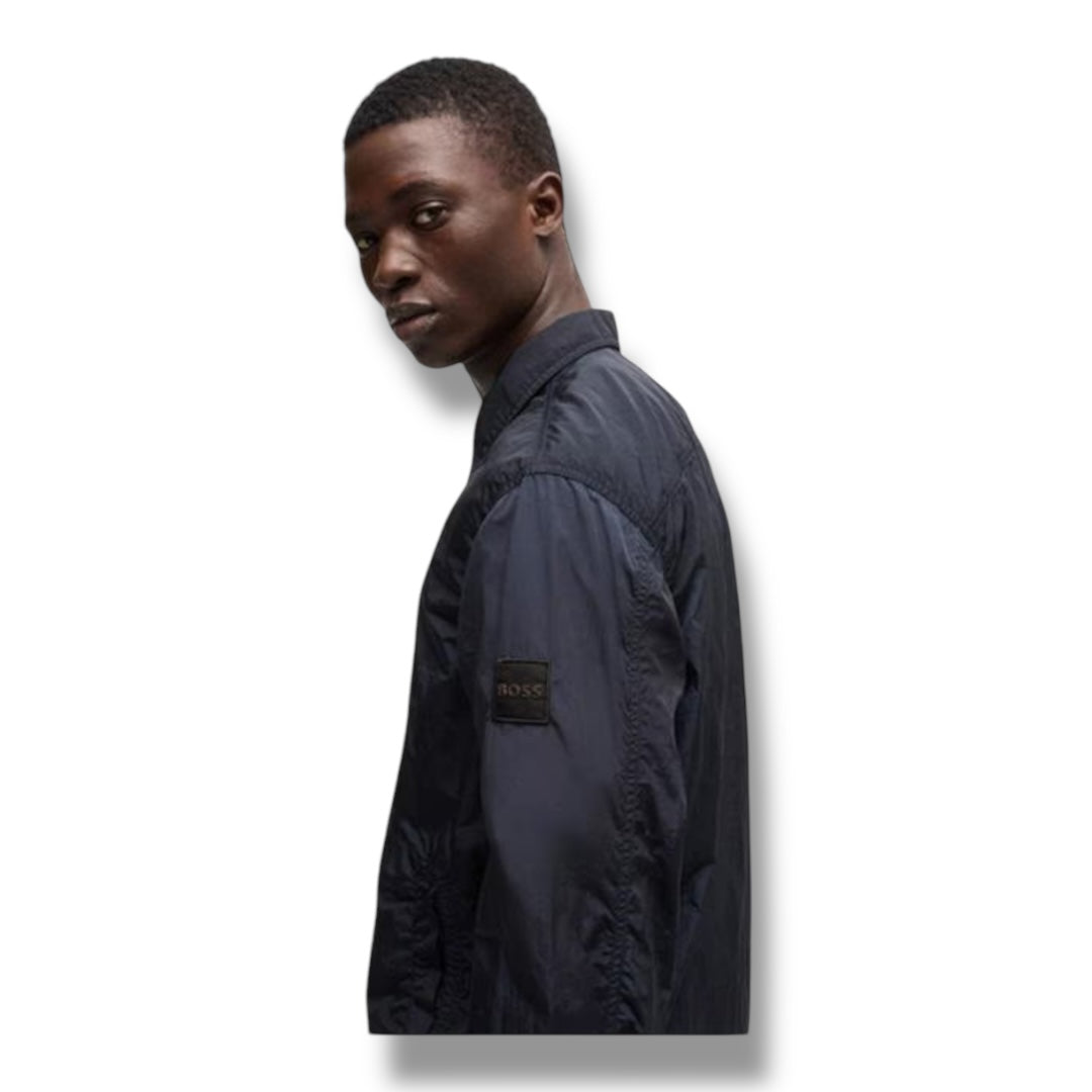 HUGO BOSS PATCH SHELL OVERSHIRT NAVY BLUE