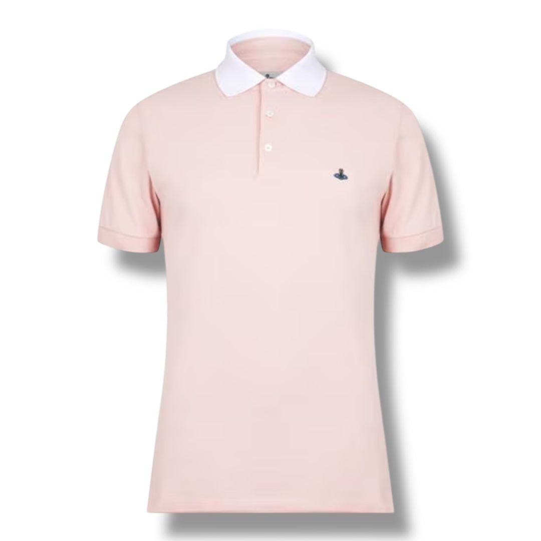 VIVIENNE WESTWOOD COLLAR POLO SHIRT PINK