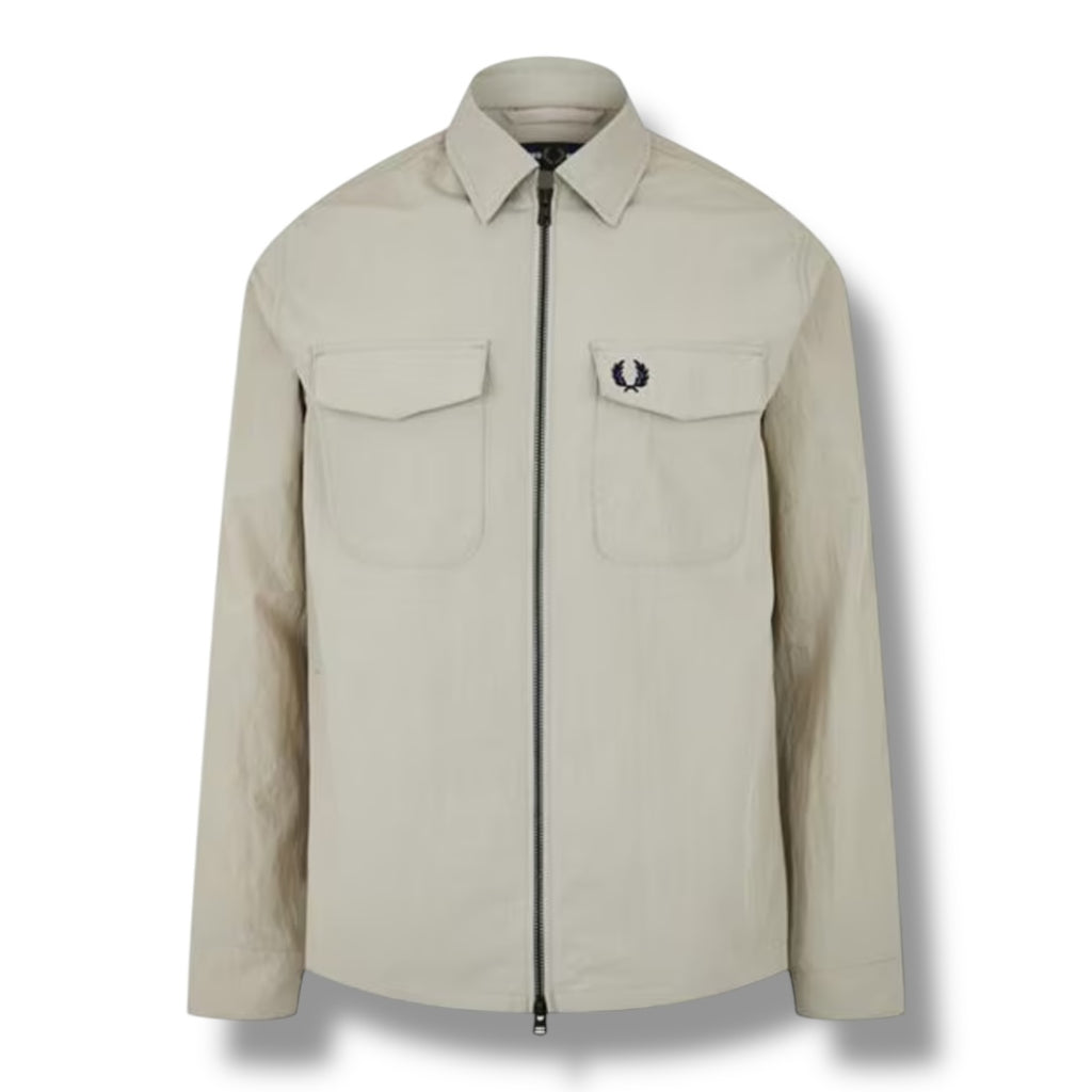 FRED PERRY ZIP OVERSHIRT BEIGE