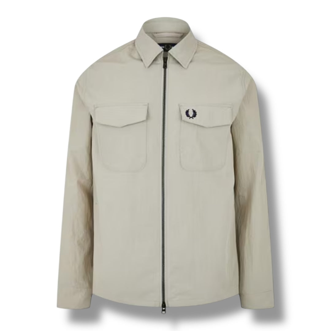 FRED PERRY ZIP OVERSHIRT BEIGE