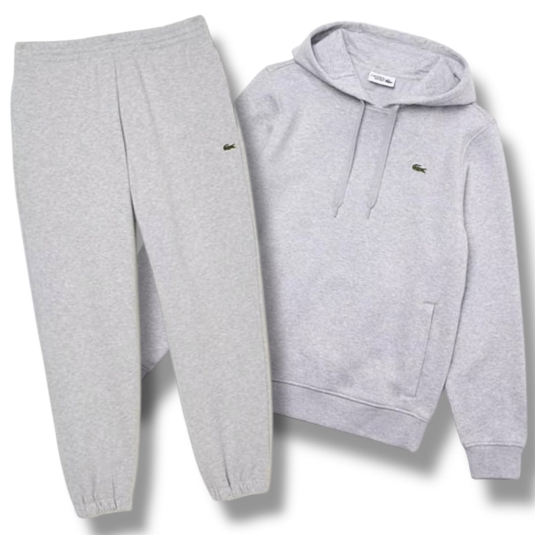 LACOSTE HOODED TRACKSUIT LIGHT GREY