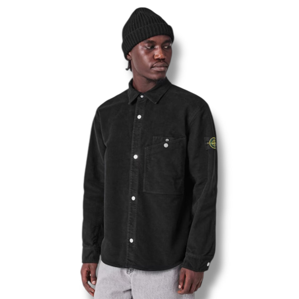 STONE ISLAND MSKIN OVERSHIRT BLACK