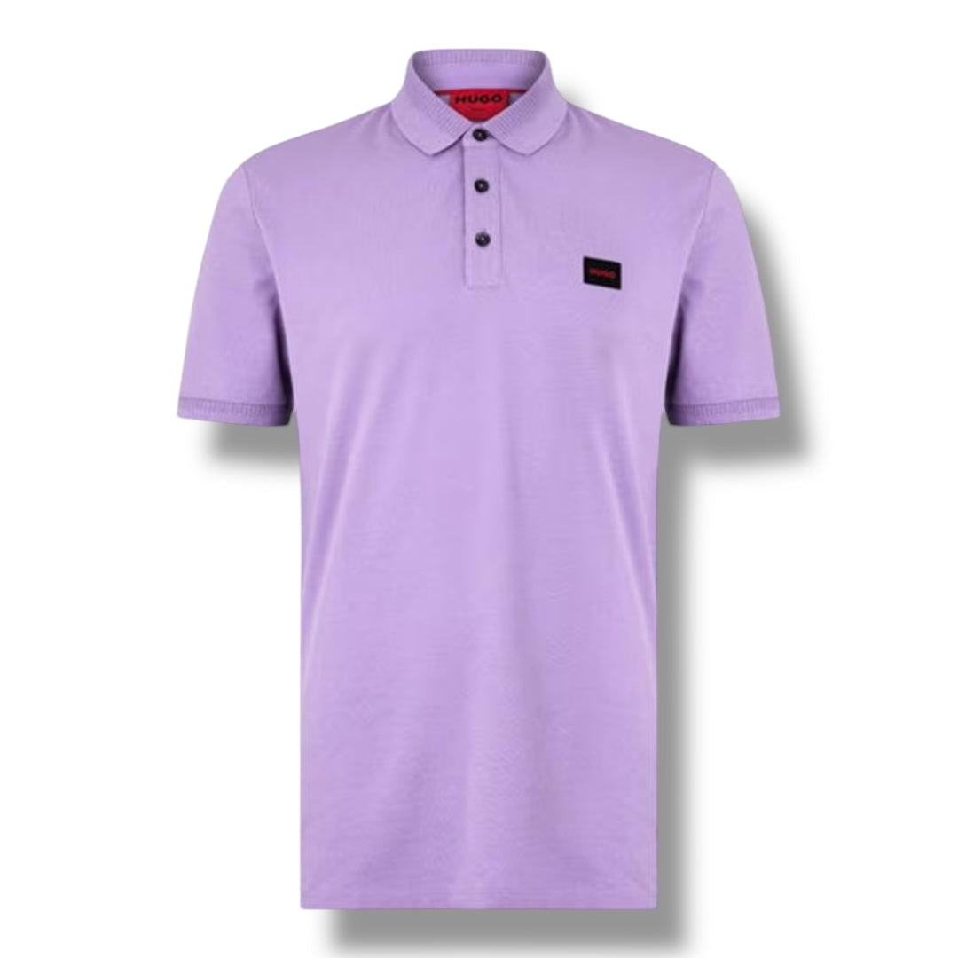 HUGO RED PATCH POLO SHIRT PURPLE