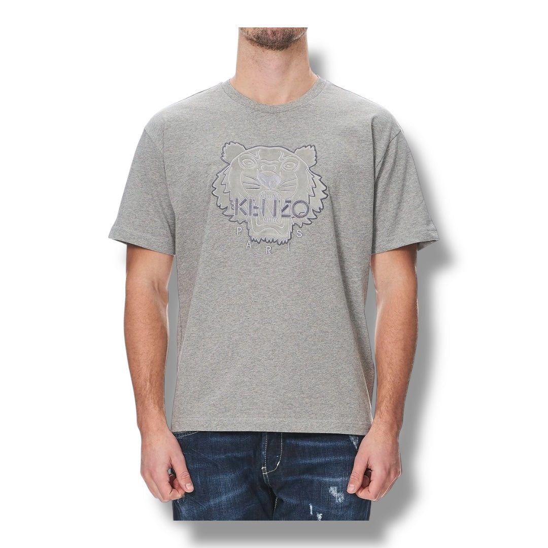 KENZO ICON TIGER T-SHIRT GREY VELOUR