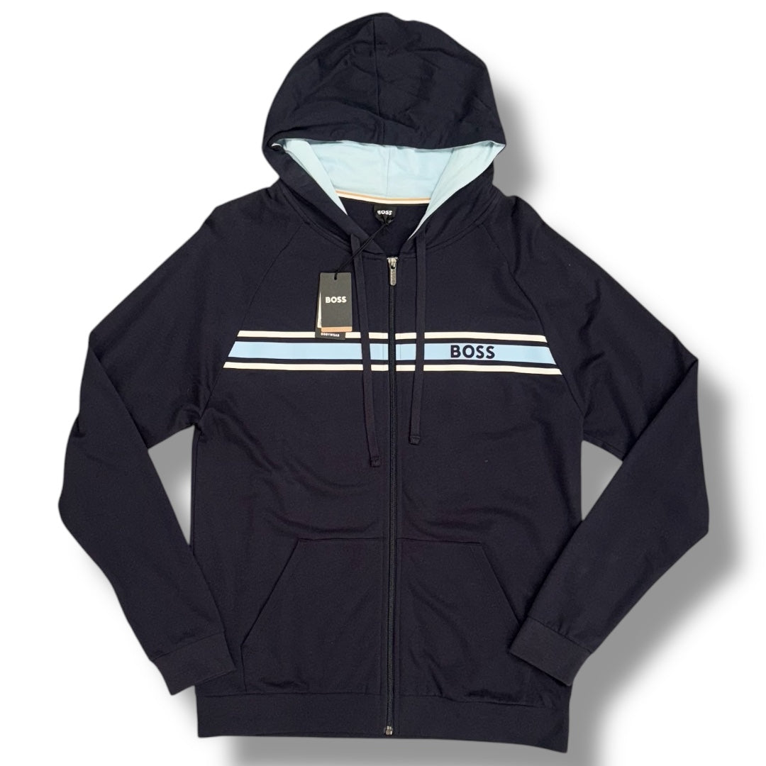 HUGO BOSS AUTH FULL ZIP HOODIE NAVY BLUE *SALE*