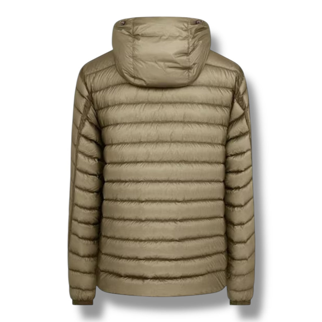 CP COMPANY DD SHELL GOGGLE DOWN PUFFER JACKET KHAKI GREEN