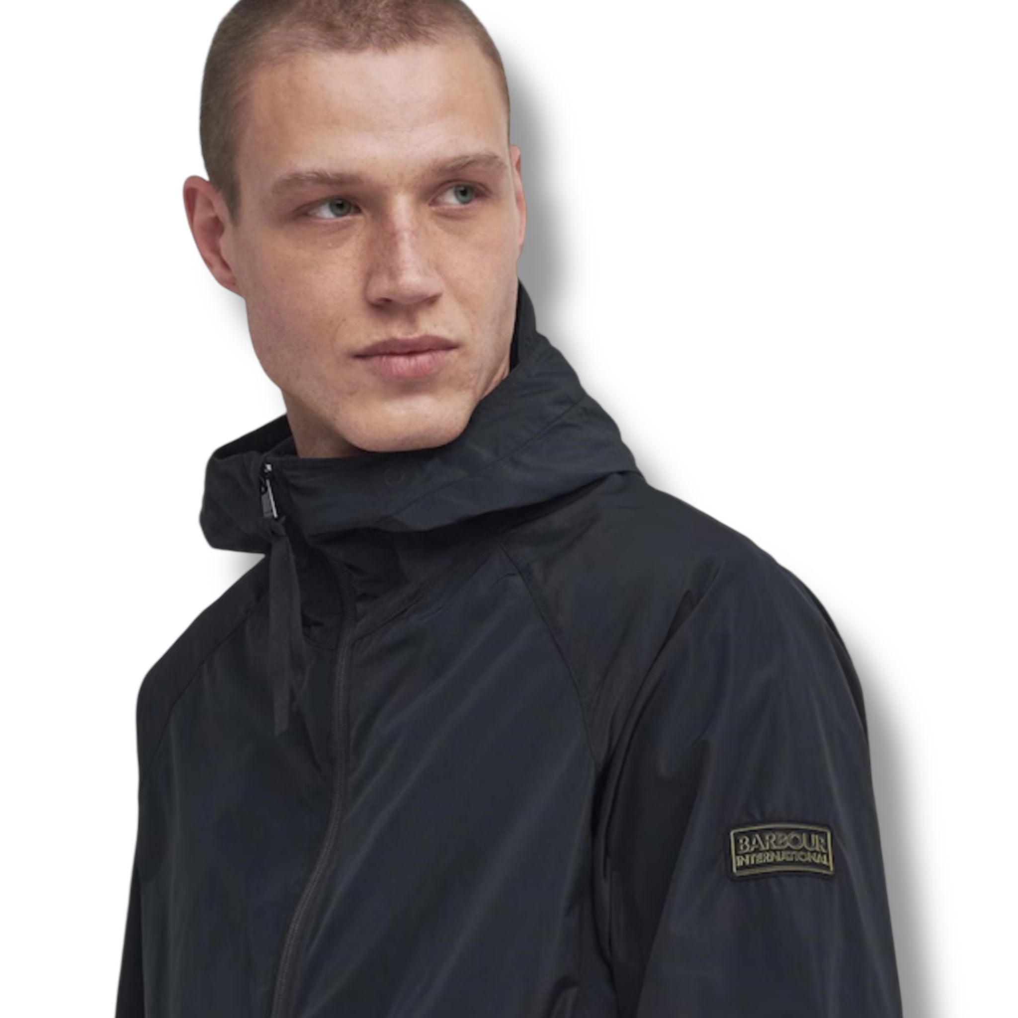 BARBOUR INTERNATIONAL PORTER HOODED RAIN JACKET BLACK