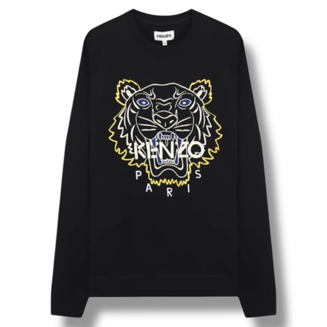 KENZO ICON TIGER SWEATSHIRT BLACK / YELLOW / BLUE