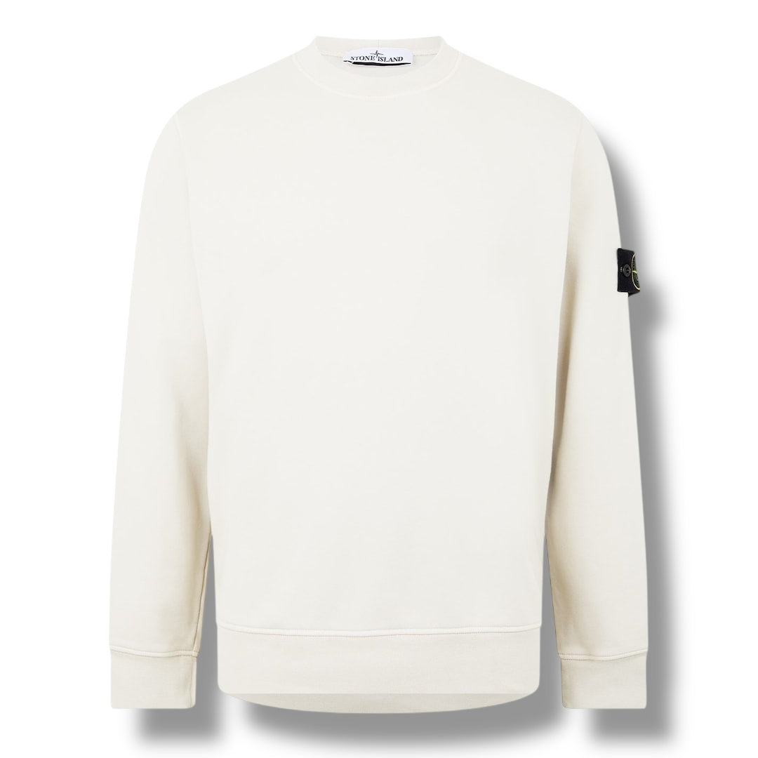 STONE ISLAND ARM BADGE CREWNECK SWEATSHIRT SABBIA BEIGE