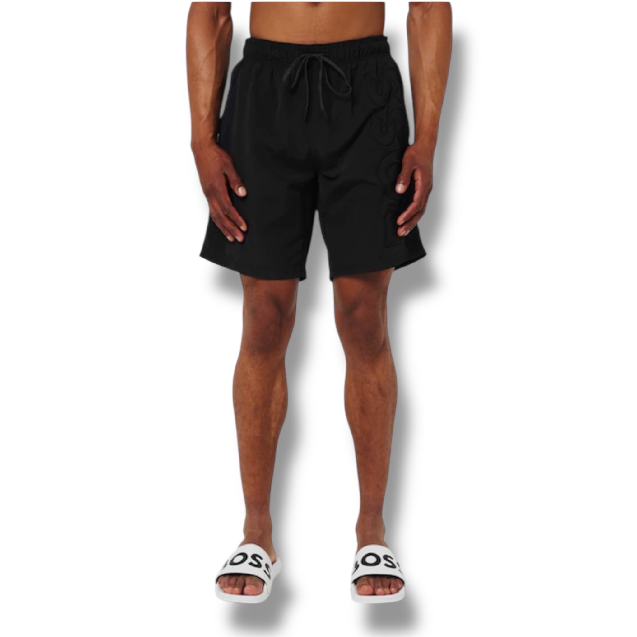 HUGO BOSS DOG LOGO T-SHIRT & VERTI SWIM SHORTS SET BLACK