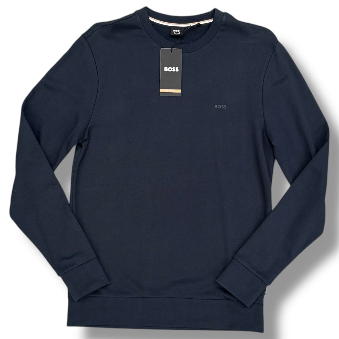 HUGO BOSS RUBBER LOGO SWEATSHIRT NAVY BLUE *SALE*