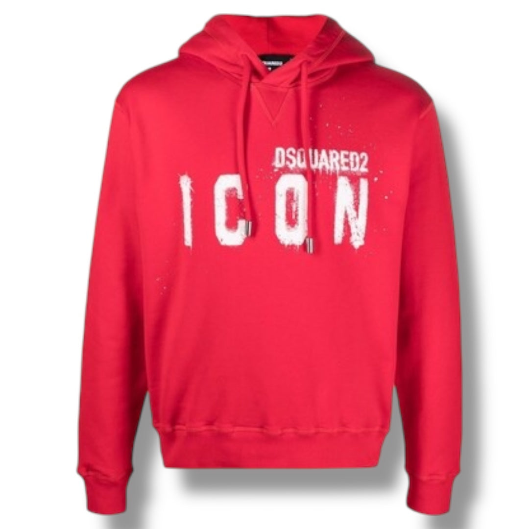 DSQUARED2 ICON PAINT OTTH HOODIE RED
