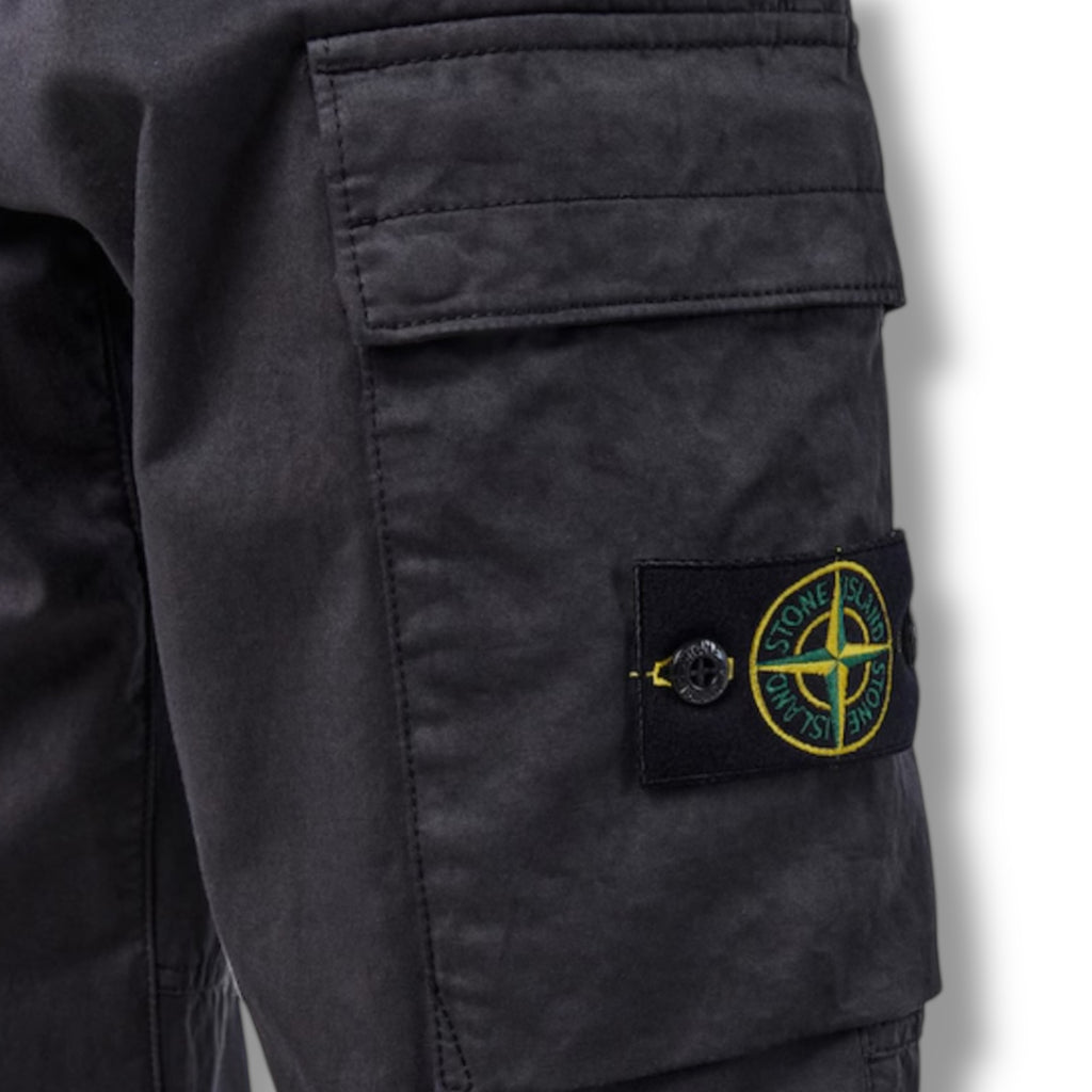 STONE ISLAND SATIN CARGO PANT CHARCOAL GREY