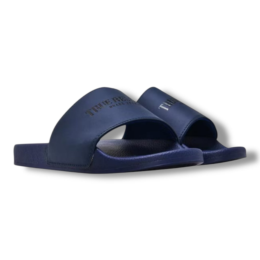 TRUE RELIGION POOL SLIDERS NAVY BLUE