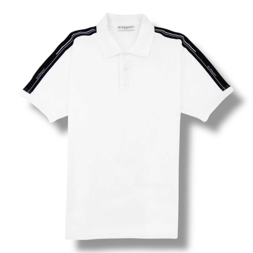 GIVENCHY PARIS TRIM POLO SHIRT WHITE