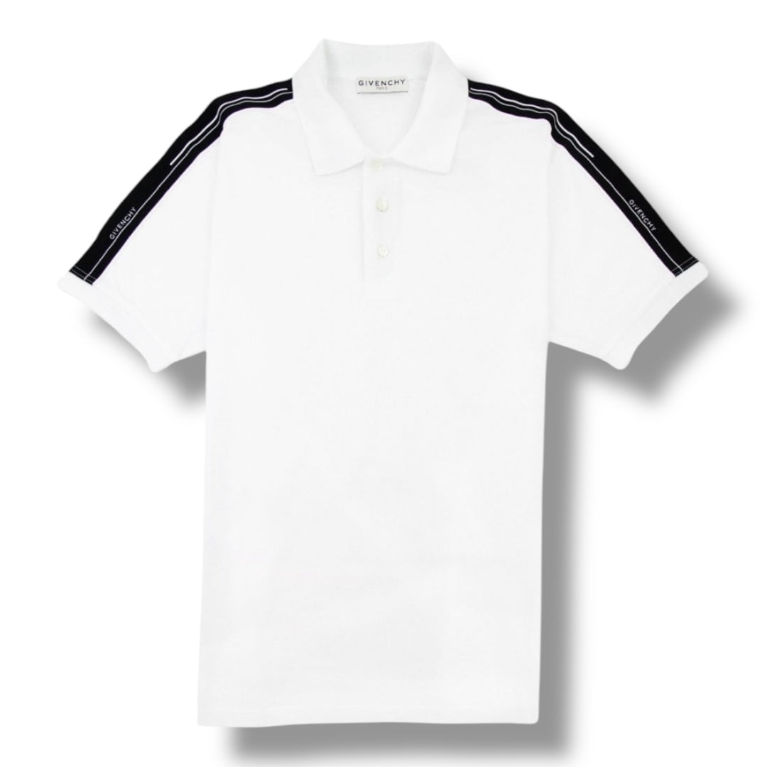 GIVENCHY PARIS TRIM POLO SHIRT WHITE
