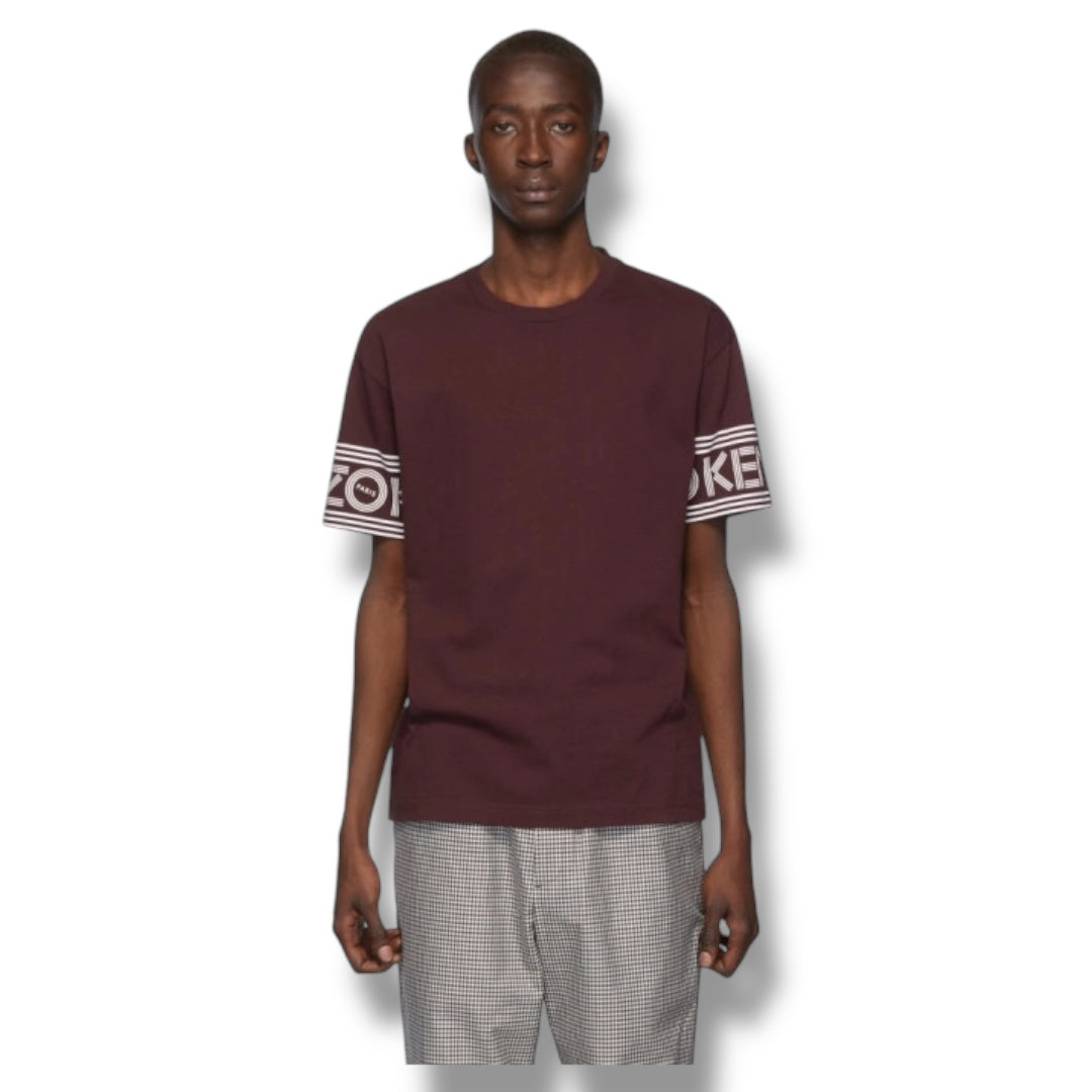 KENZO ARM TRIM T-SHIRT BURGUNDY