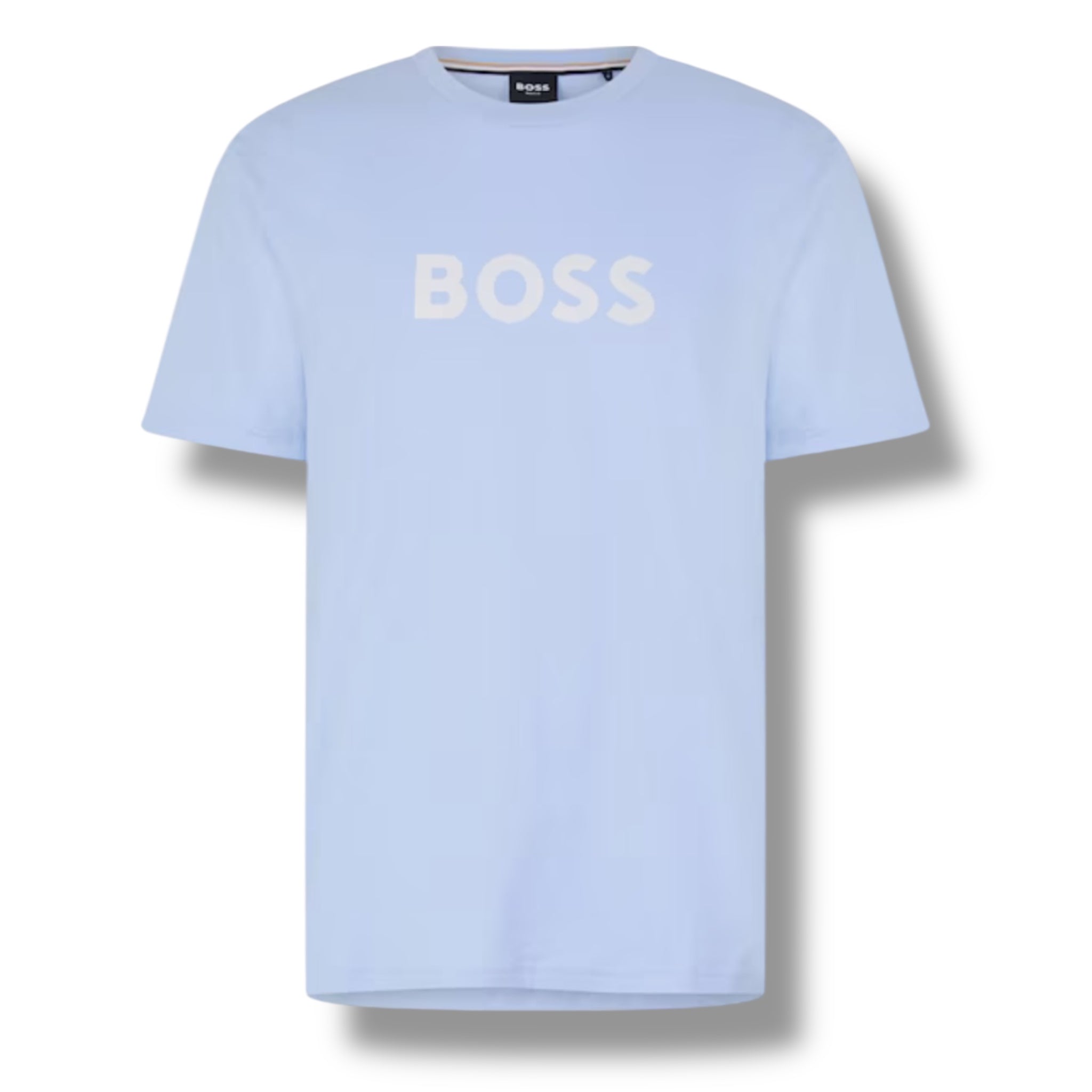 HUGO BOSS BIG LOGO T-SHIRT & SWIM SHORTS COMBO LIGHT BLUE