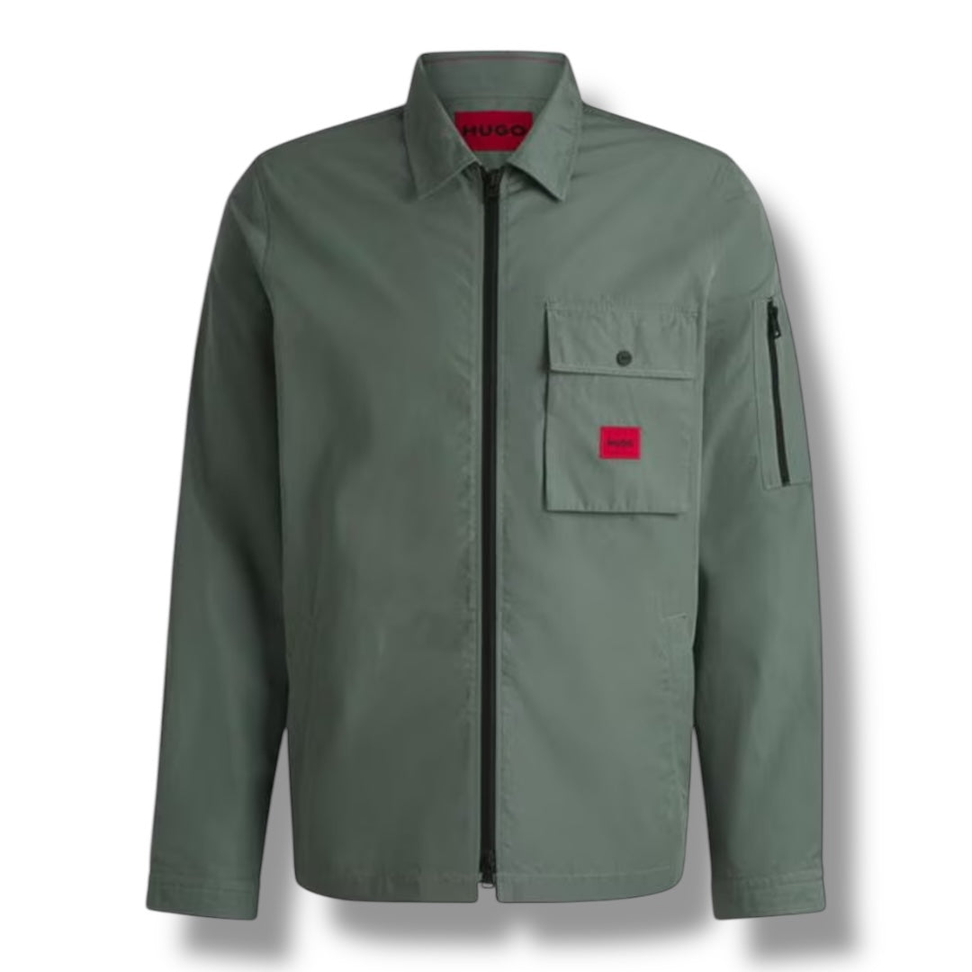 HUGO RED PATCH OVERSHIRT GREEN