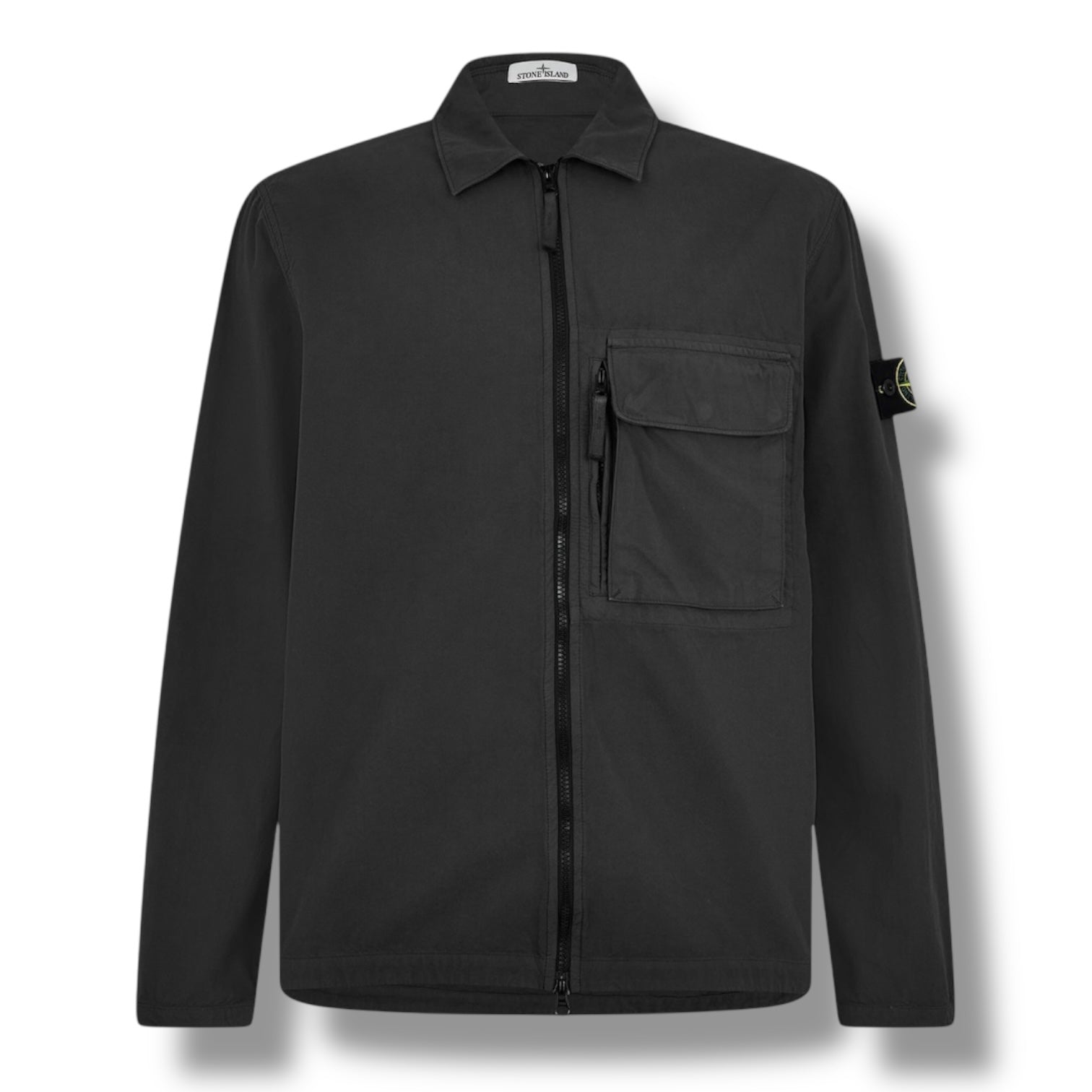 STONE ISLAND ZIP UP OVERSHIRT CHARCOAL GREY