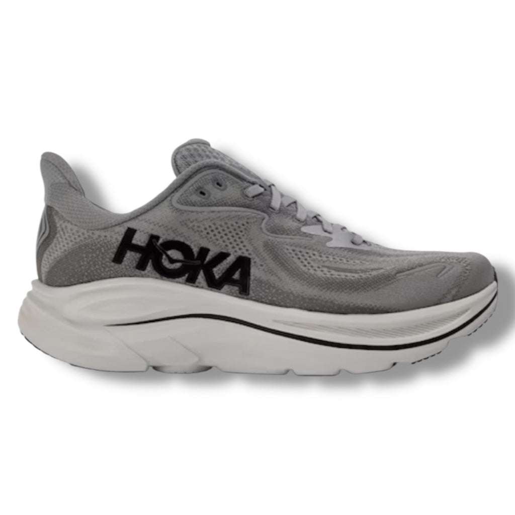 HOKA CLIFTON 10 RUNNING TRAINERS GREY