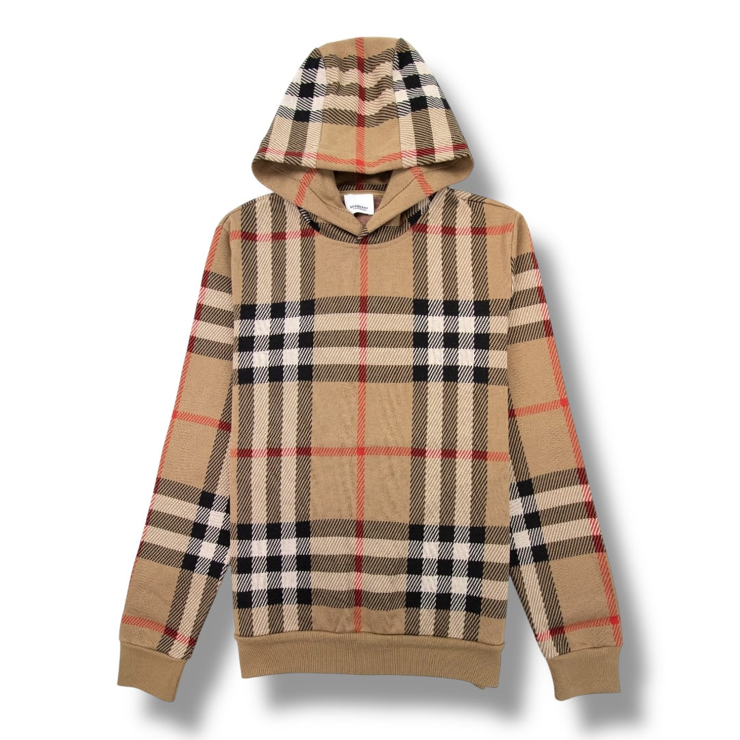 BURBERRY CHECK ALL OVER OTTH HOODIE BEIGE