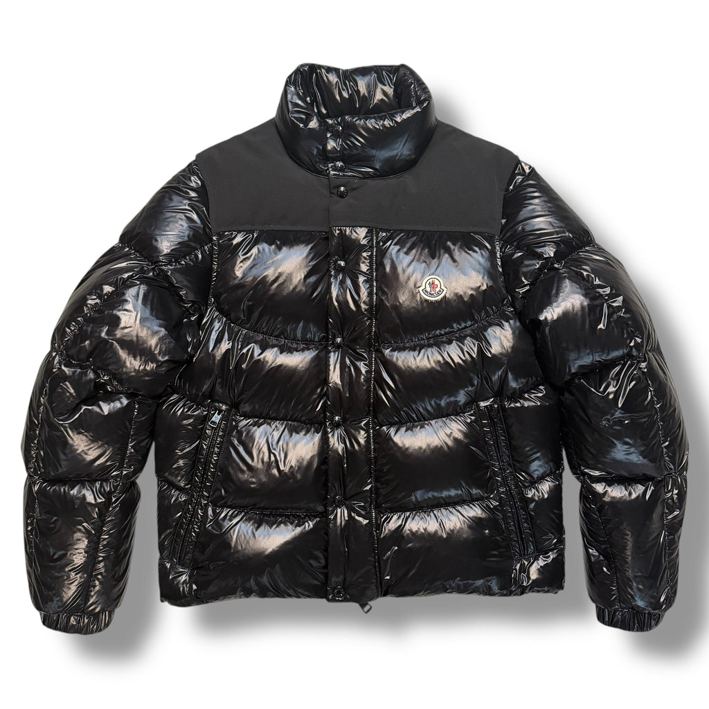 MONCLER SHINY PUFFER JACKET BLACK SIZE 2 - MEDIUM
