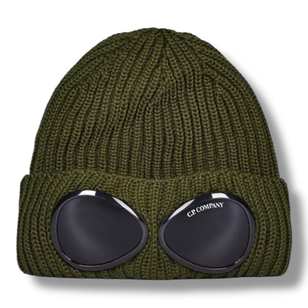 CP COMPANY GOOGLE BEANIE KHAKI GREEN