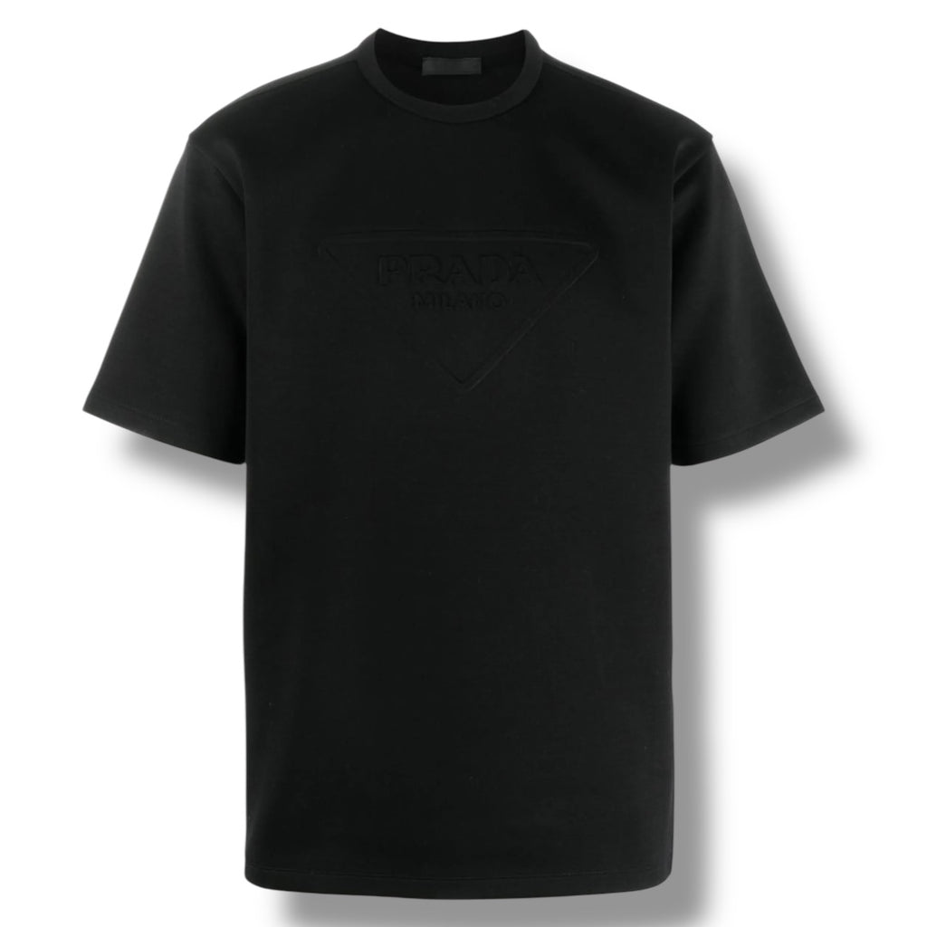 PRADA EMBOSSED TRIANGLE T-SHIRT BLACK
