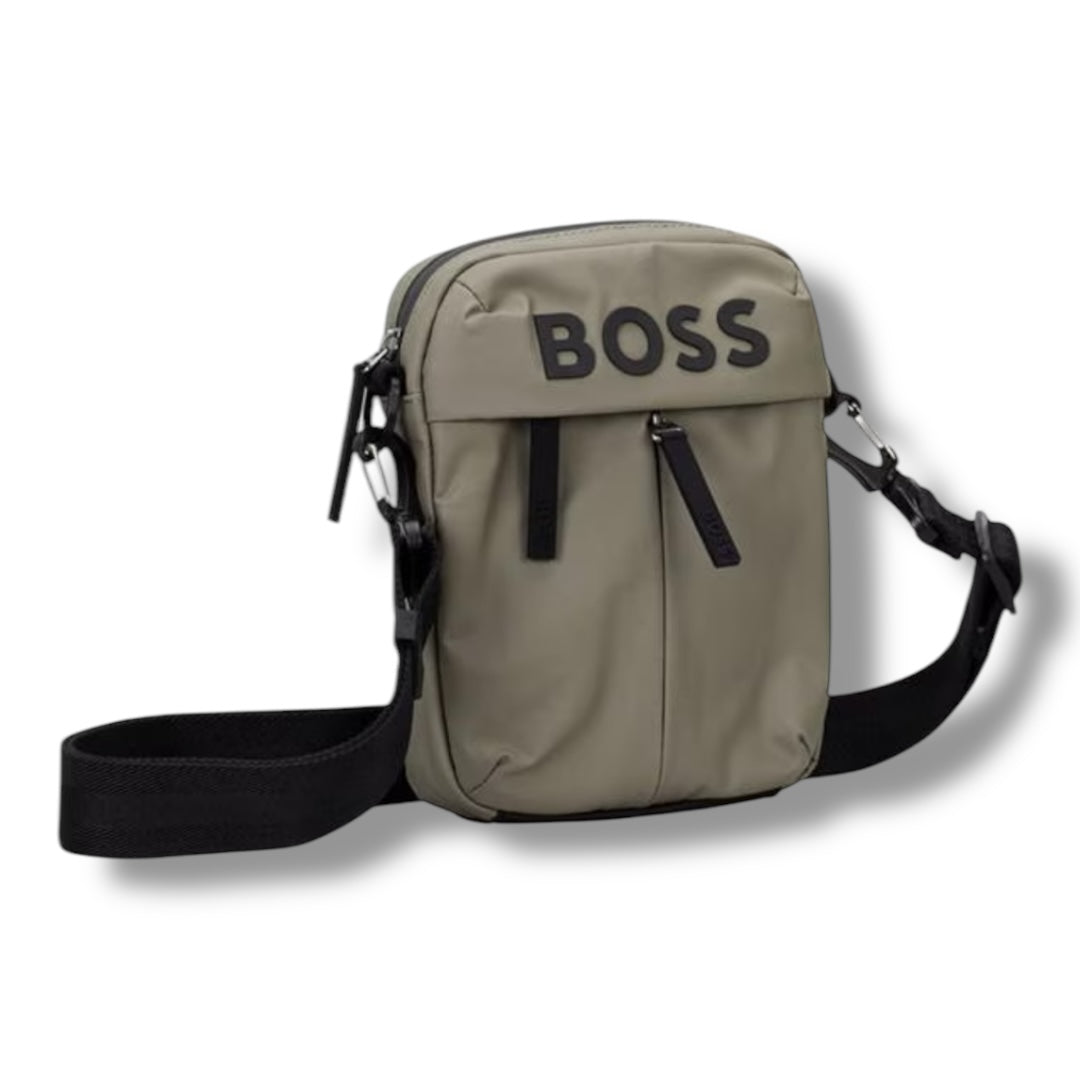 HUGO BOSS STORM ENVELOPE CROSS BODY BAG GREEN