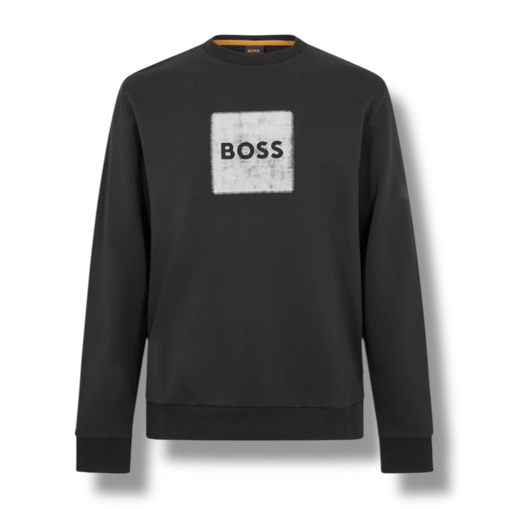 HUGO BOSS STAMP LOGO SWEATSHIRT BLACK