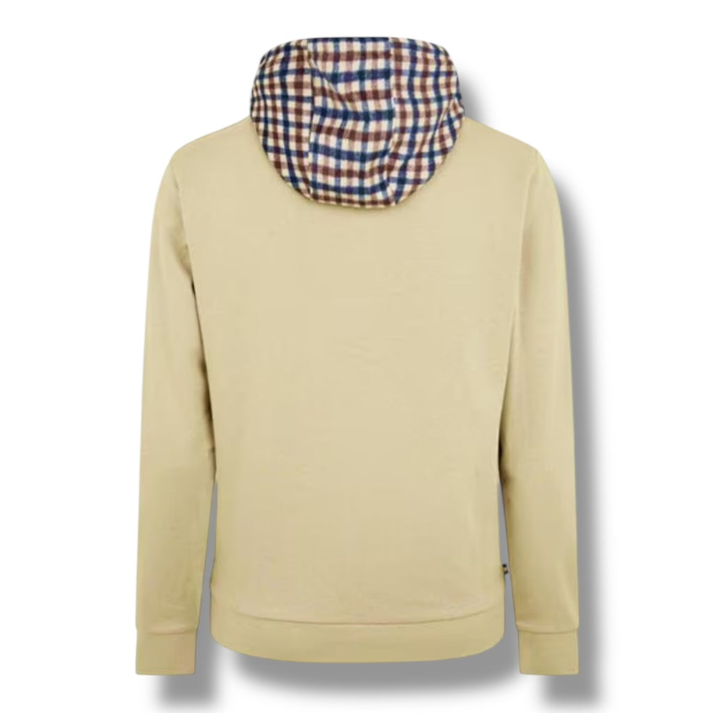 AQUASCUTUM CHECK HOOD OTTH HOODIE BEIGE