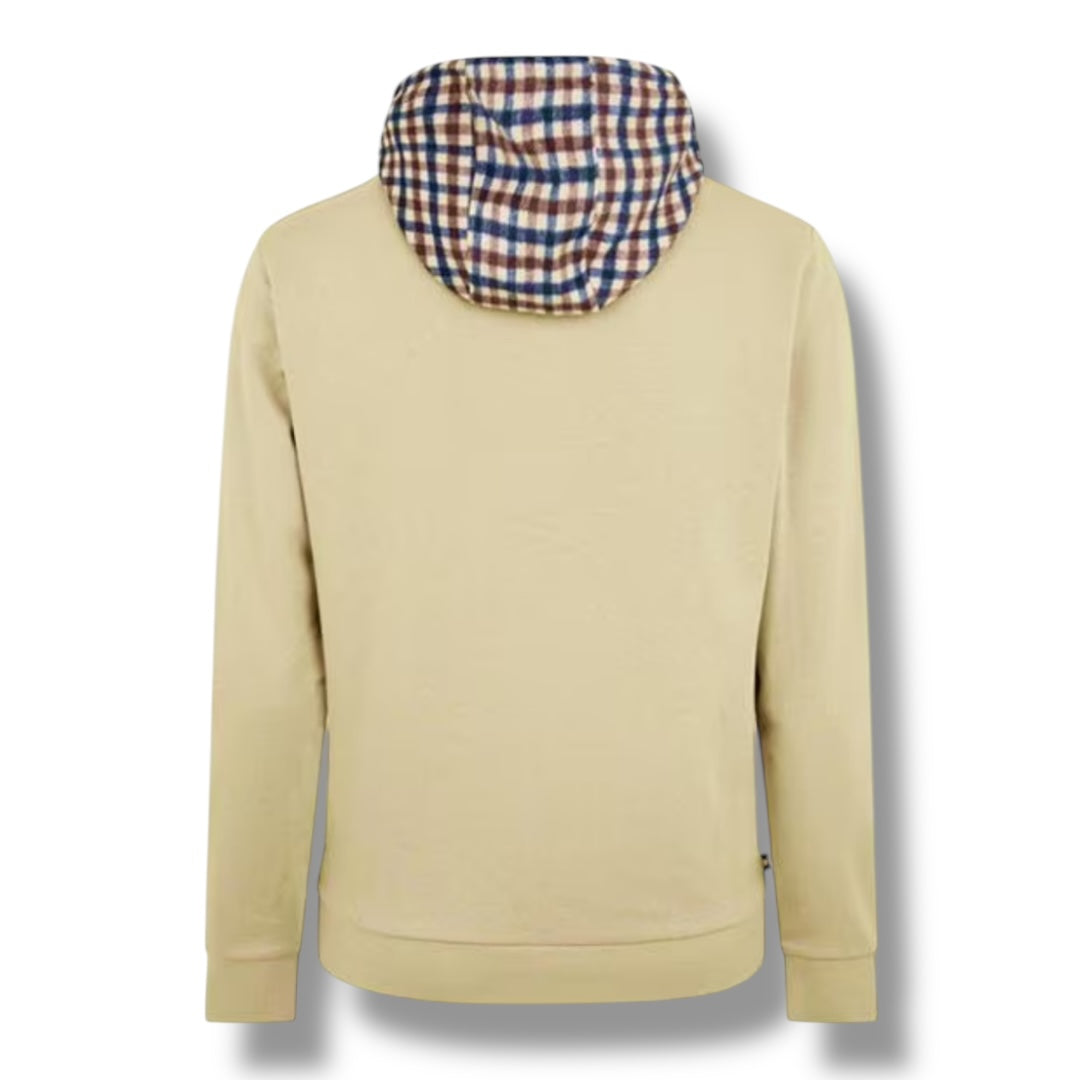 AQUASCUTUM CHECK HOOD OTTH HOODIE BEIGE