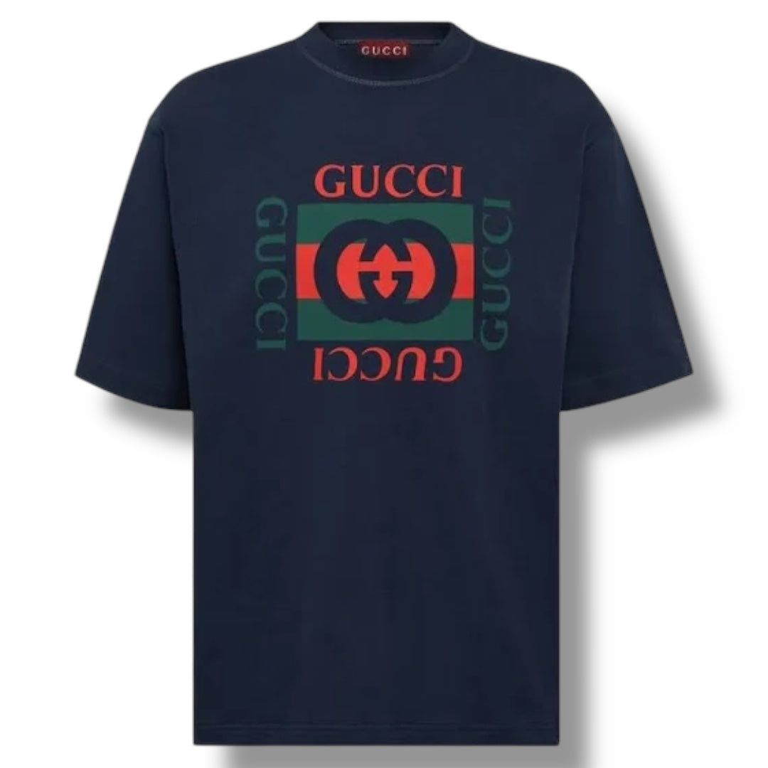 GUCCI BOX LOGO T-SHIRT NAVY BLUE