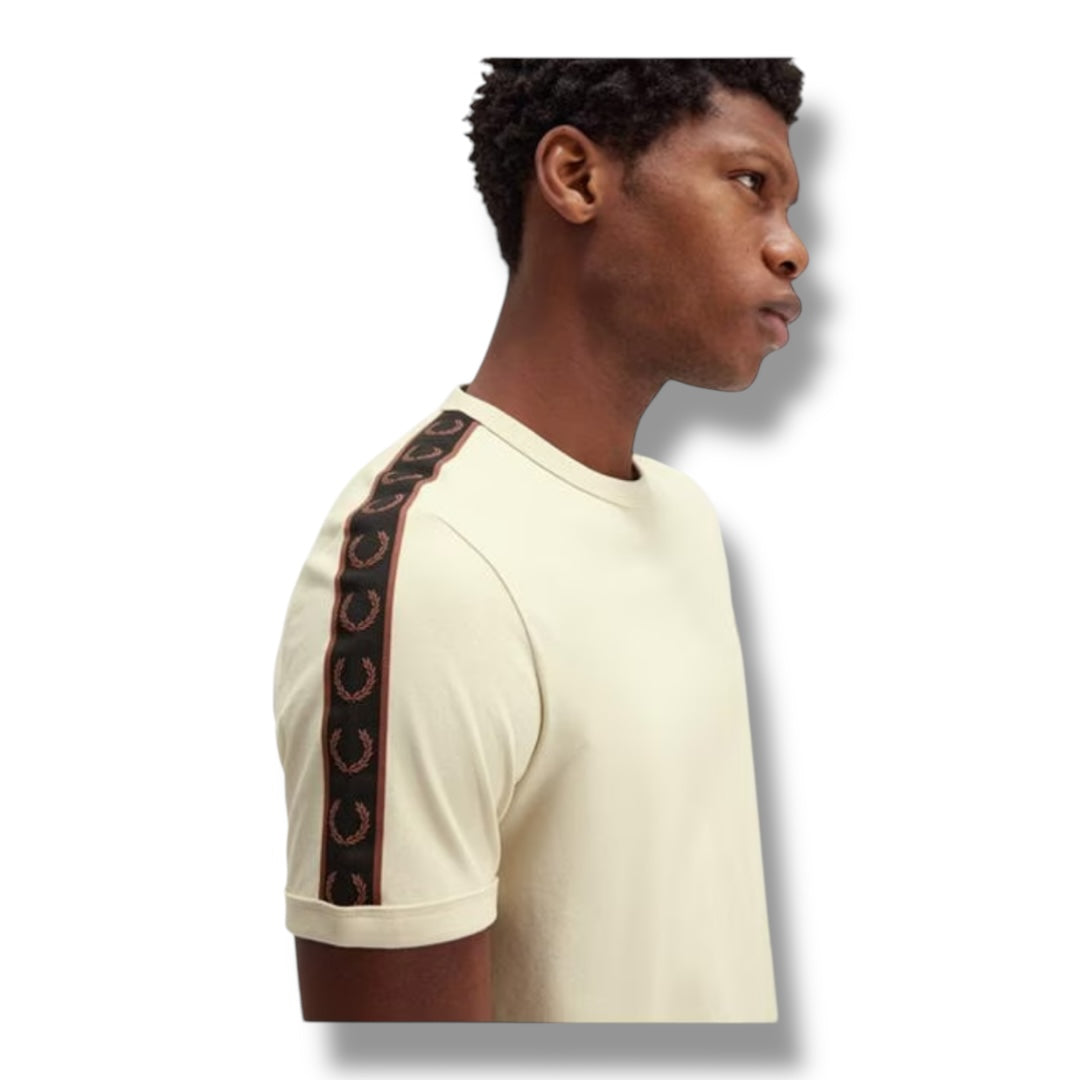 FRED PERRY TRIM T-SHIRT BEIGE