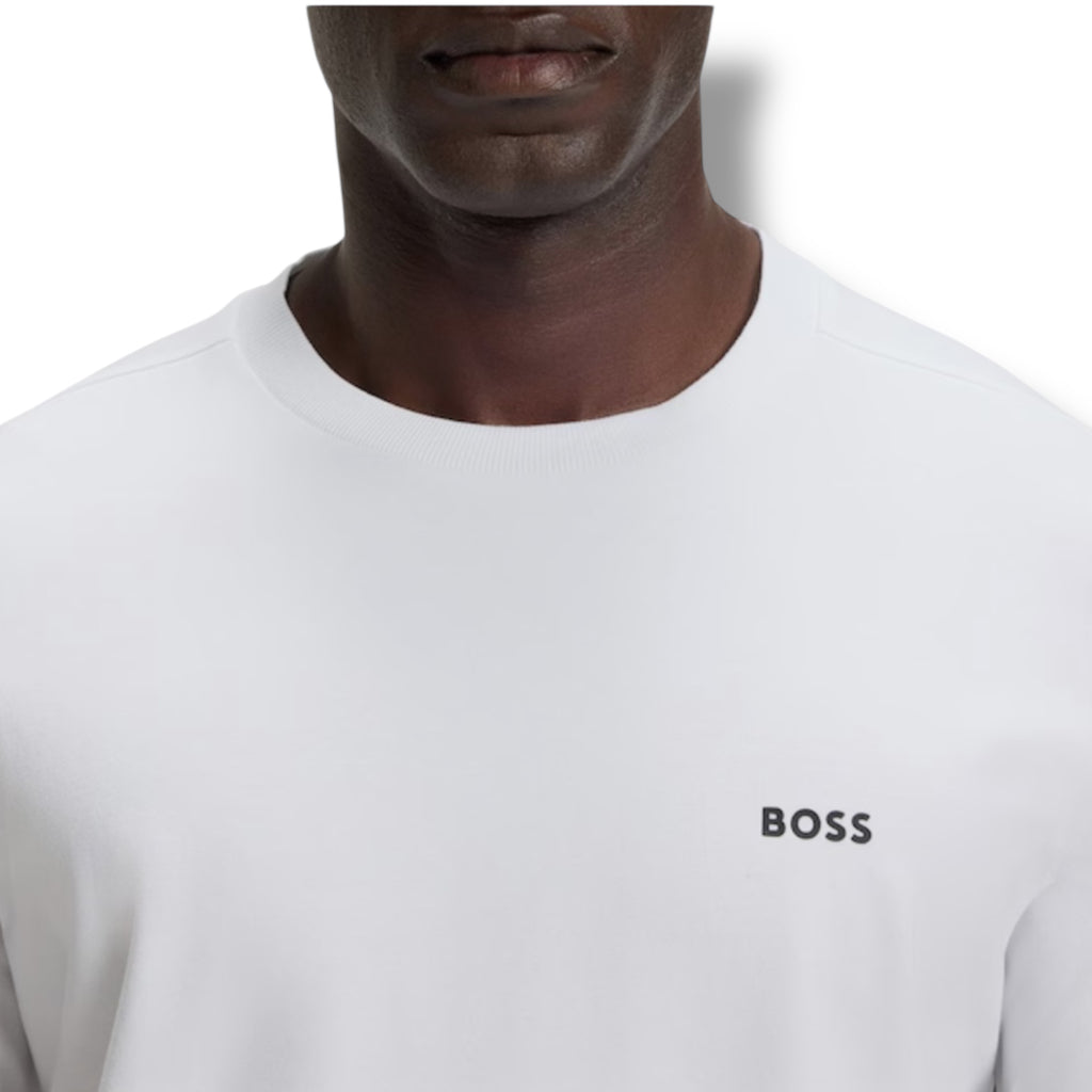 HUGO BOSS SMALL LOGO T-SHIRT & VERTI SWIM SHORTS SET WHITE & KHAKI GREEN