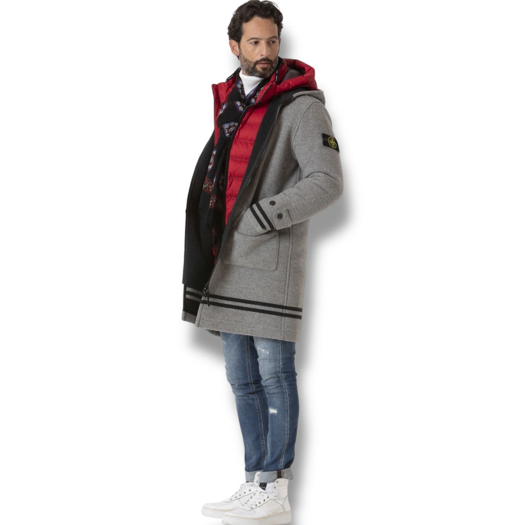 STONE ISLAND PANNO JACQUARD HOODED JACKET GREY * SALE *