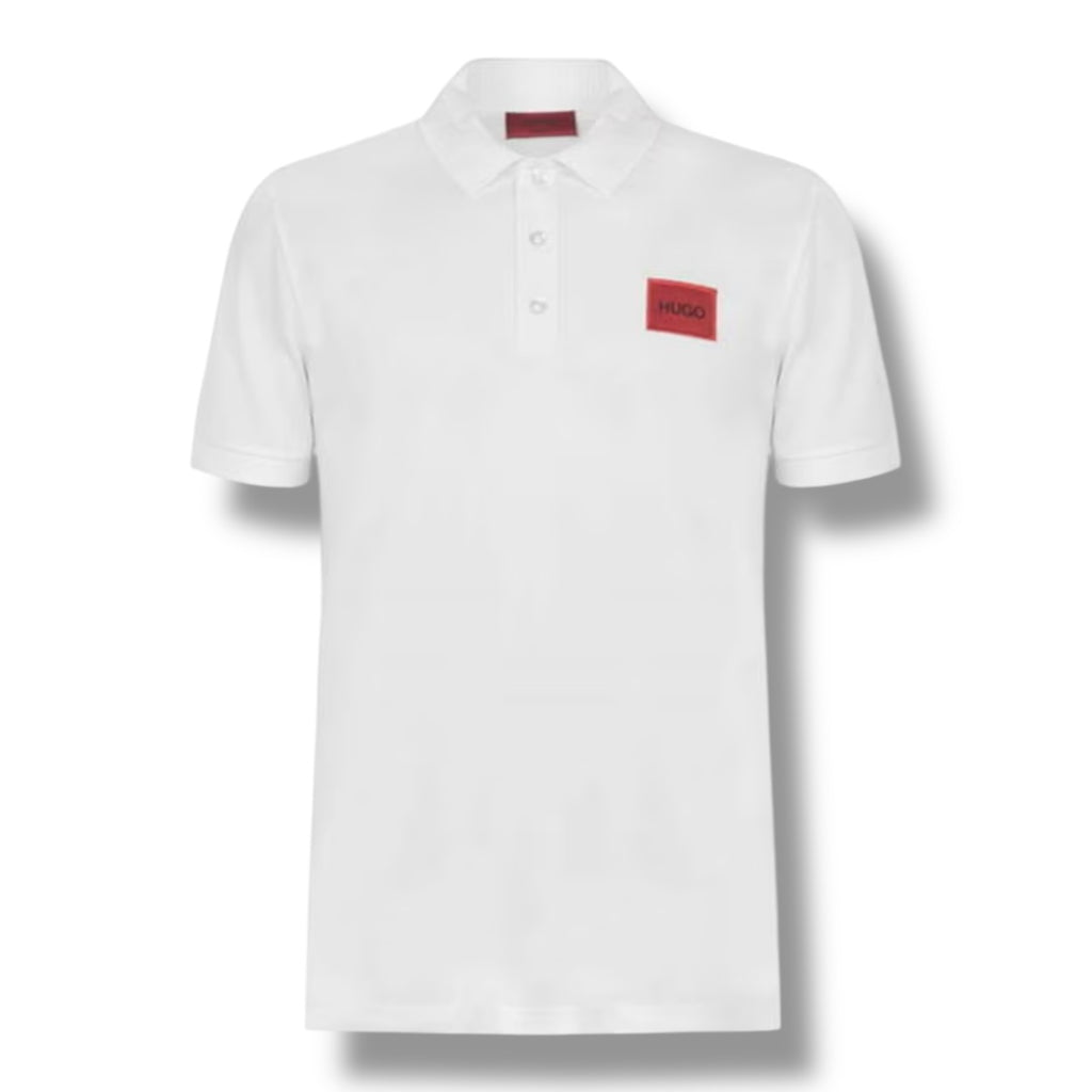 HUGO RED PATCH POLO SHIRT WHITE