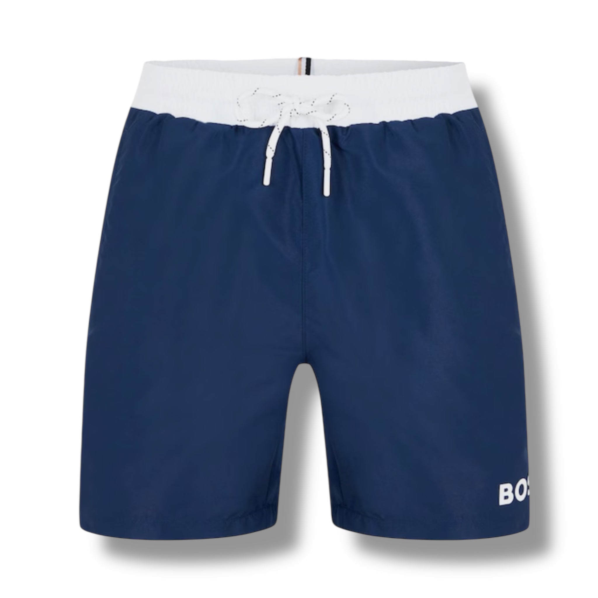 HUGO BOSS BIG LOGO T-SHIRT & SWIM SHORTS COMBO NAVY BLUE