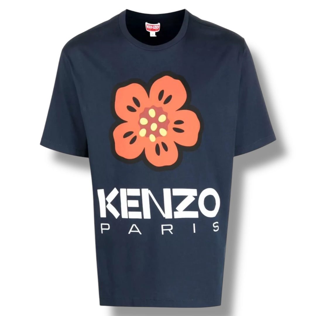 KENZO FLOWER T-SHIRT NAVY BLUE