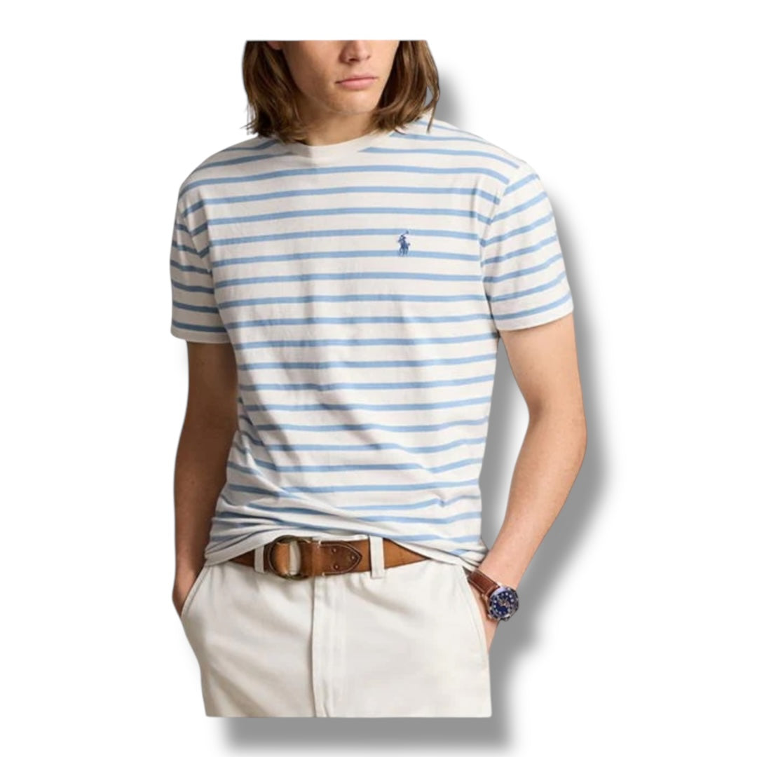 RALPH LAUREN STRIPED T-SHIRT WHITE
