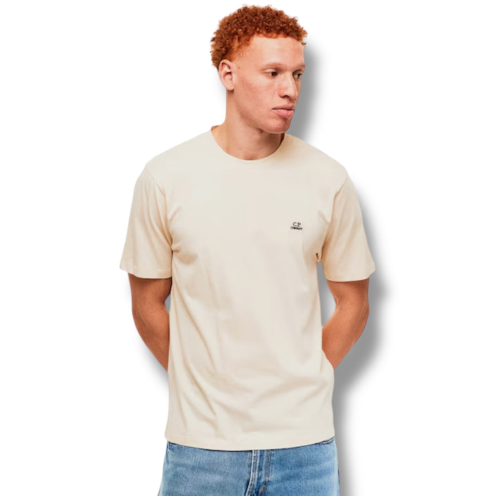 CP COMPANY SMALL LOGO T-SHIRT LIGHT BEIGE