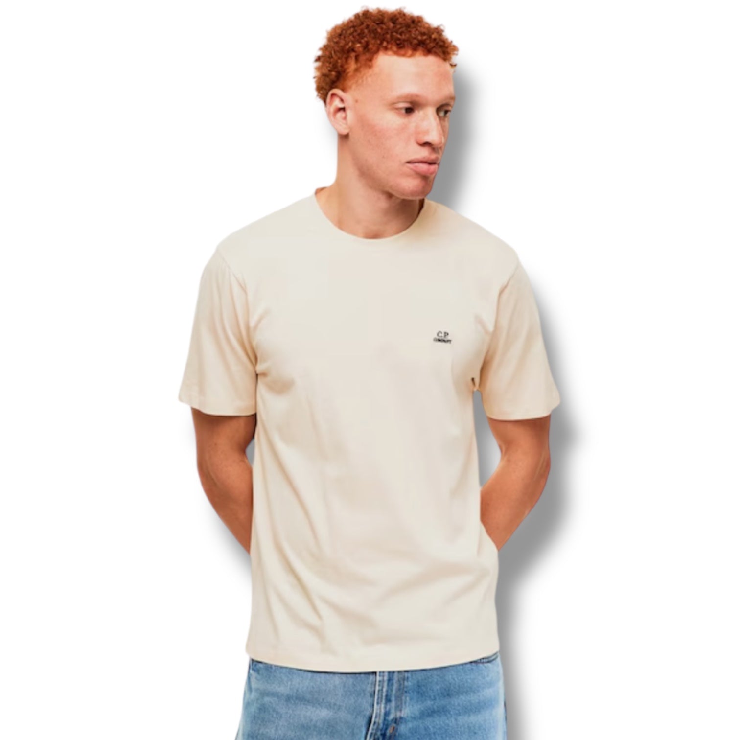 CP COMPANY SMALL LOGO T-SHIRT LIGHT BEIGE