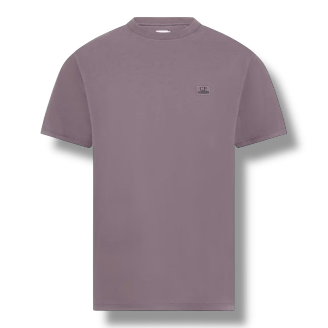 CP COMPANY EMBROIDERED LOGO T-SHIRT PURPLE