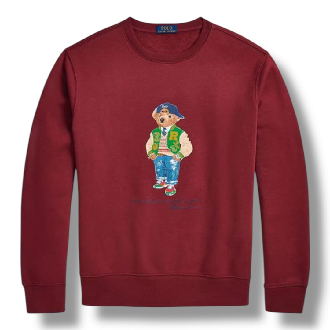 RALPH LAUREN PREPPY BEAR SWEATSHIRT BURGUNDY