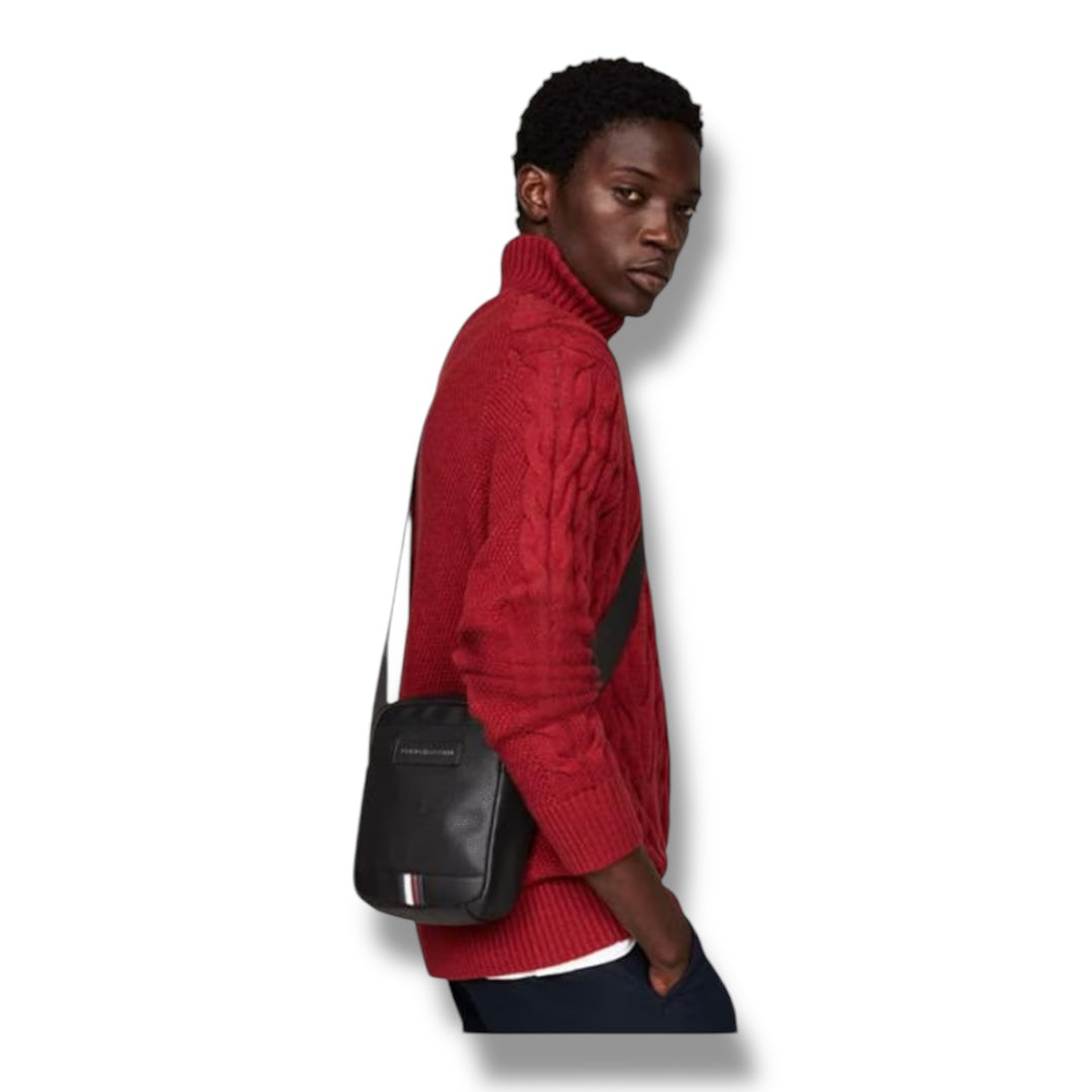 TOMMY HILFIGER BUSINESS REPORTER CROSSBODY BAG BLACK